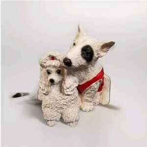 United Designs Dog Couple Figurine SC-267 Stone Critters Poodle Bull terrier